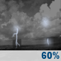 Thursday Night: Showers And Thunderstorms Likely then Slight Chance Showers And Thunderstorms